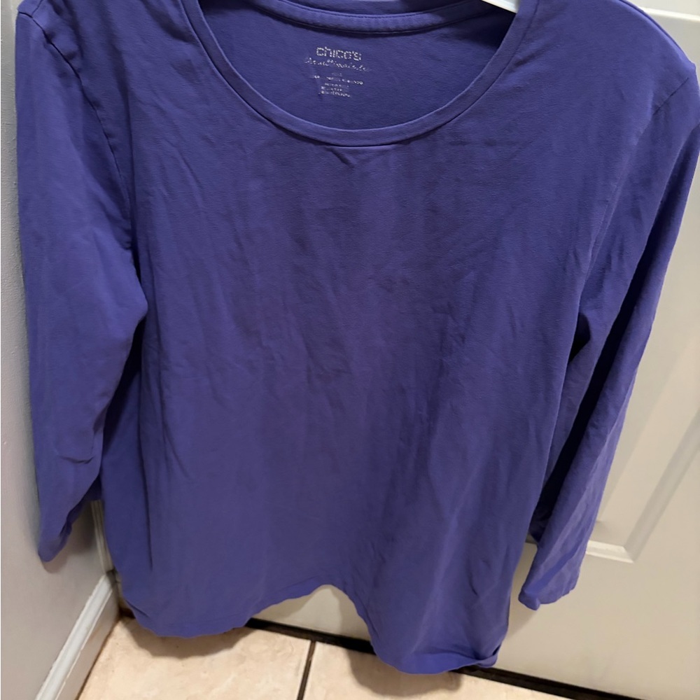 Chico's Women's Long Sleeve Purple Top
